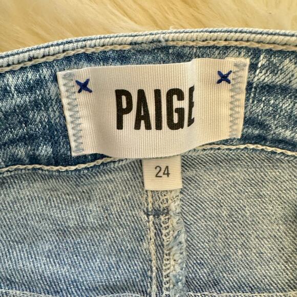 Paige Hoxton Slim Aloha Destructed Jeans 24 Frayed - Picture 8 of 16